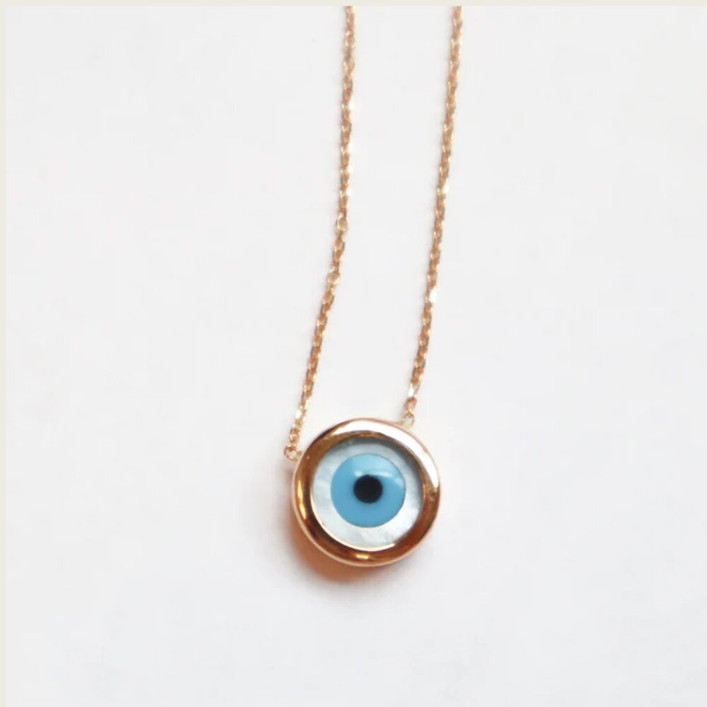 Evil Eye 18k Gold Necklace - Picture 6 of 8